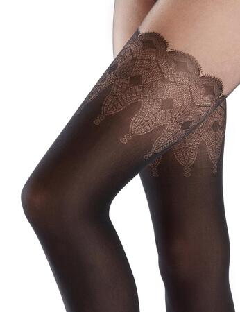 Колготки с имитацией чулок на ажурной резинке Flirty
